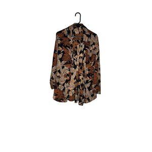 PrettyLIttleThing Floral Blouse Black Size 6